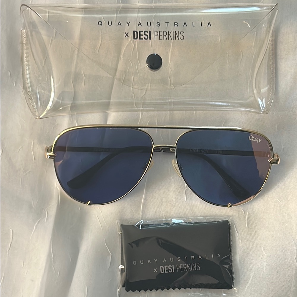 Quay Australia Aviators with Blue Lenses